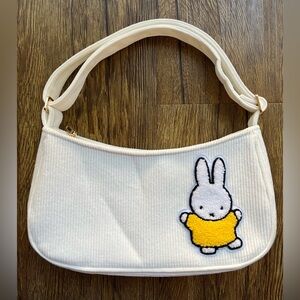 NWOT Just Peachy Miffy White Corduroy Shoulder Bag